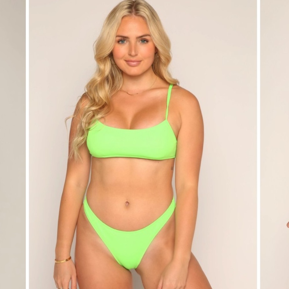 ‼️SOLD‼️neon green bikini set